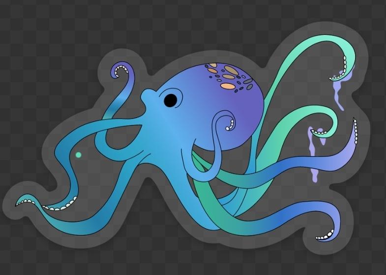 Clear "Eldoris" Octopus Sticker