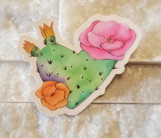 Desert Love Cactus Sticker *CLEAR BACKGROUND