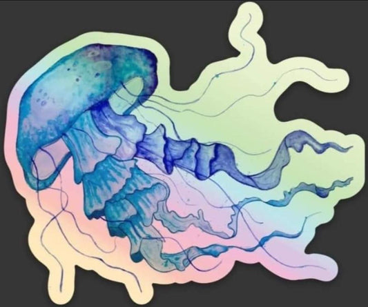 Holographic "Moon" Jellyfish Sticker
