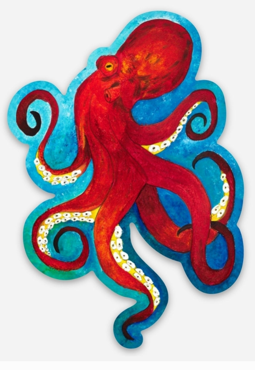 Jones Octopus Sticker *Clear Background