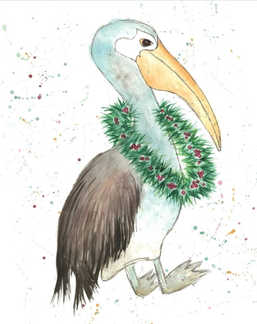 Christmas Pelican Prints