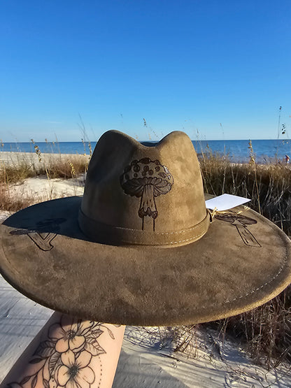 Whimsical Woodlands Hand Burned Wide Brim