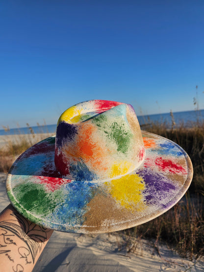Oh Sheet Hand Burned & Painted Wide Brim