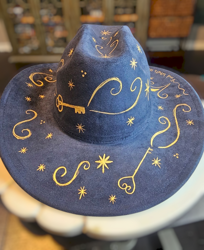 Hidden Key Hand Painted Flat Brim