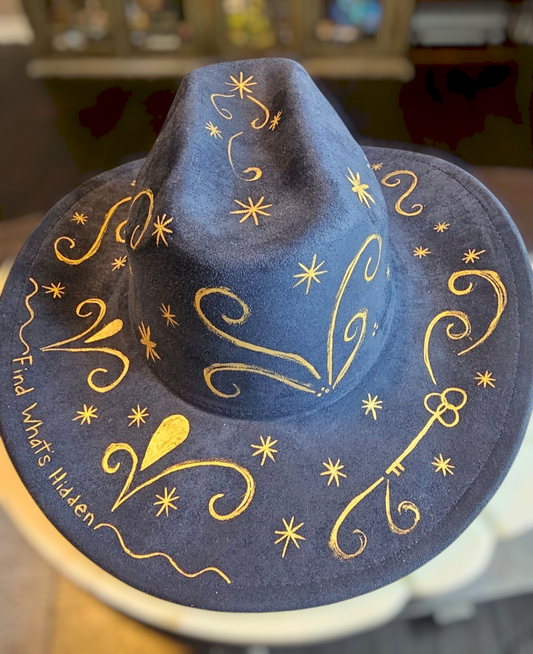 Hidden Key Hand Painted Flat Brim