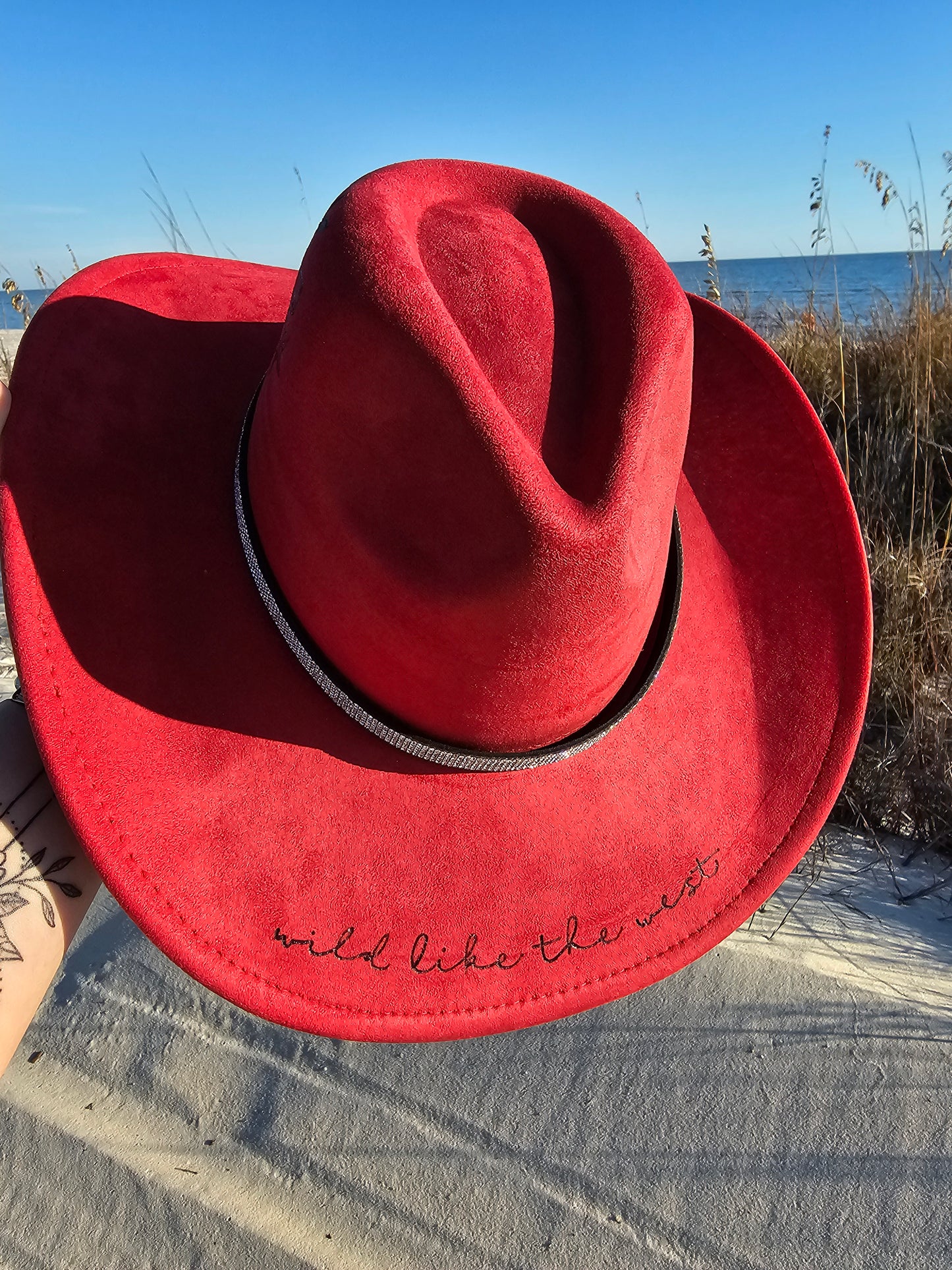 Rebel Bloom Hand Burned Cowboy Hat