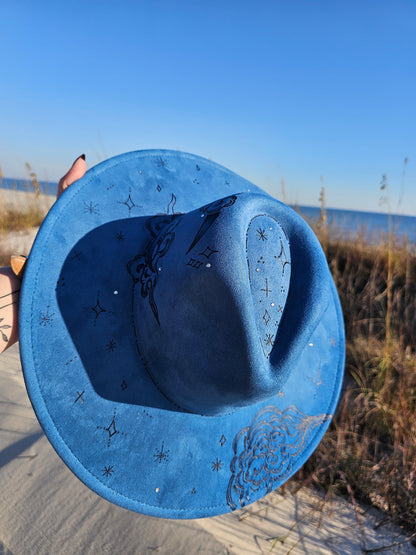 Ocean Moon Dreamer Hand Burned Wide Brim