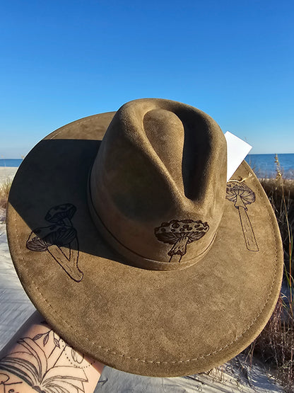 Whimsical Woodlands Hand Burned Wide Brim