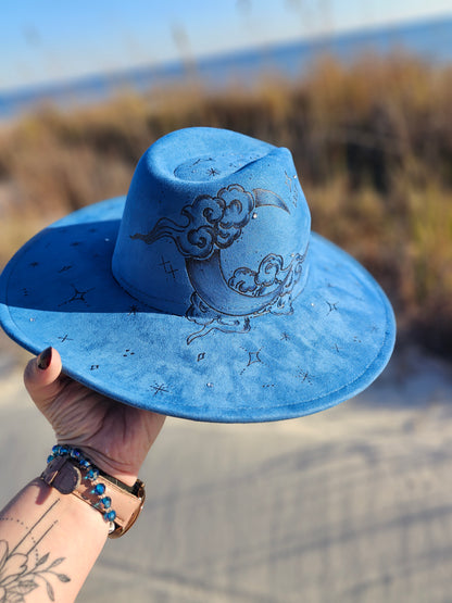 Ocean Moon Dreamer Hand Burned Wide Brim