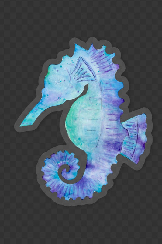 Salty Seahorse Waterproof Sticker 2.5"x3"