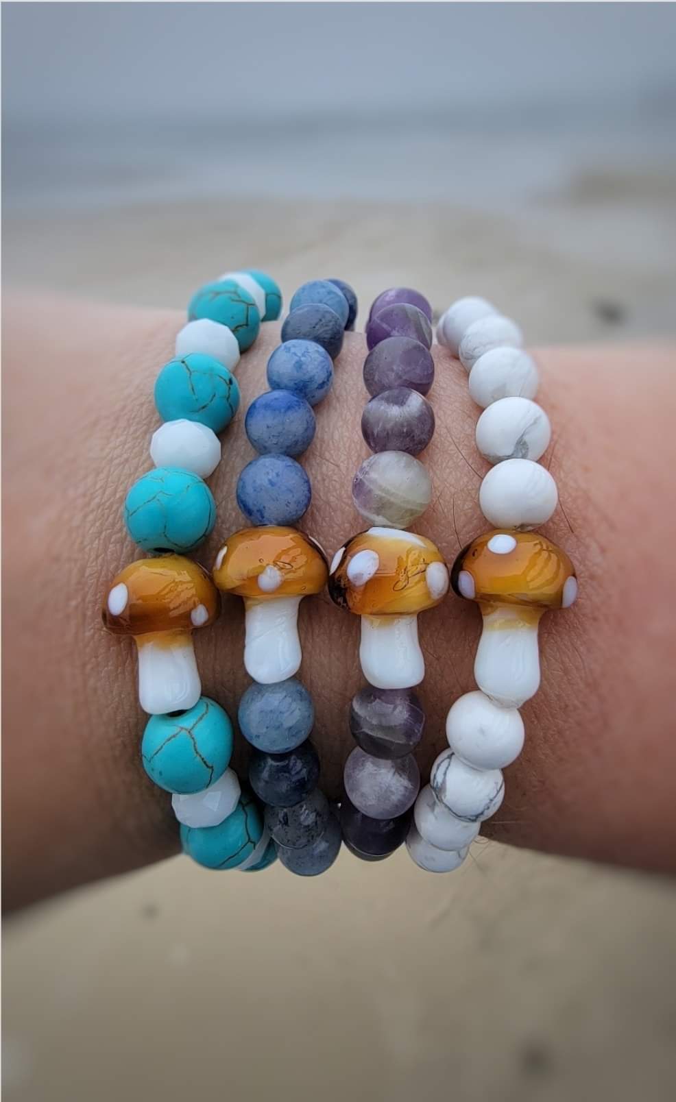 Glass Shroom Bracelets