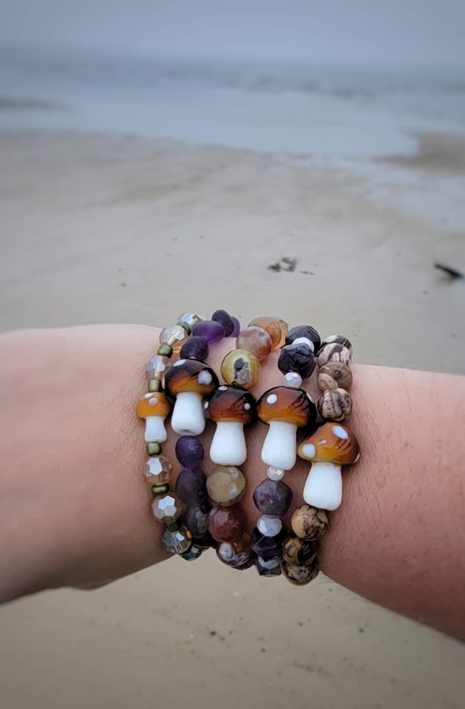 Glass Shroom Bracelets