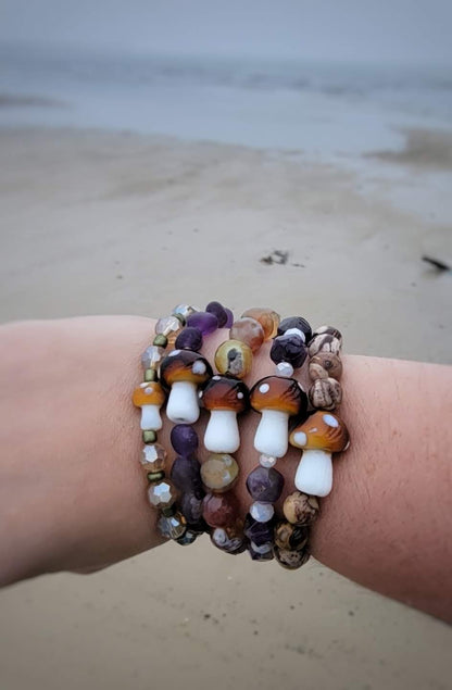 Glass Shroom Bracelets