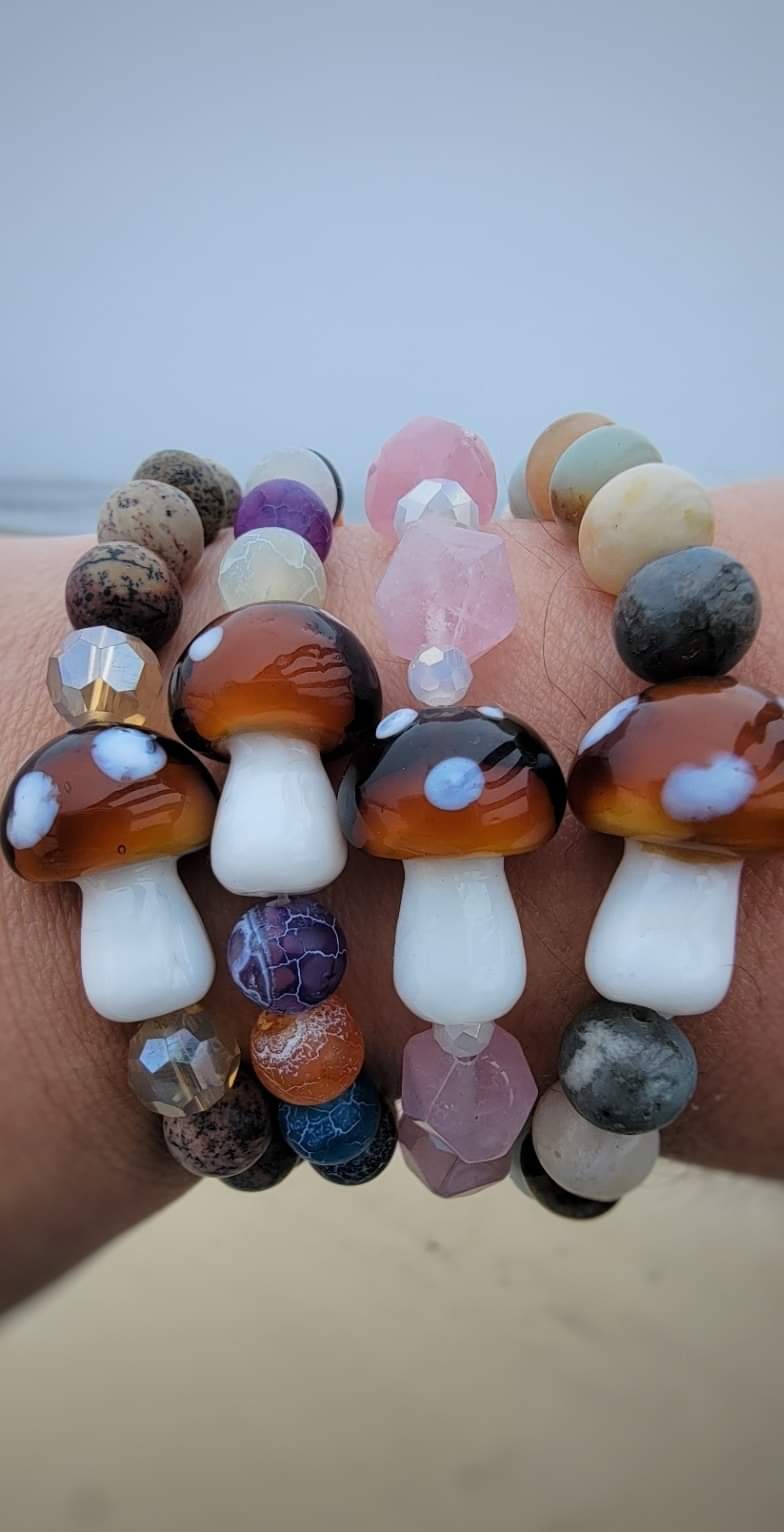 Glass Shroom Bracelets